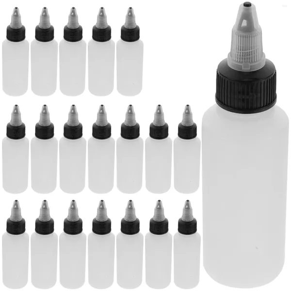 Set di stoviglie da 20 pezzi Scheeze Bottles Spike Pigment Riemibile Piccola Plastica per liquidi che riempiono il fai -da -te il gocciolamento vuoto per animali domestici