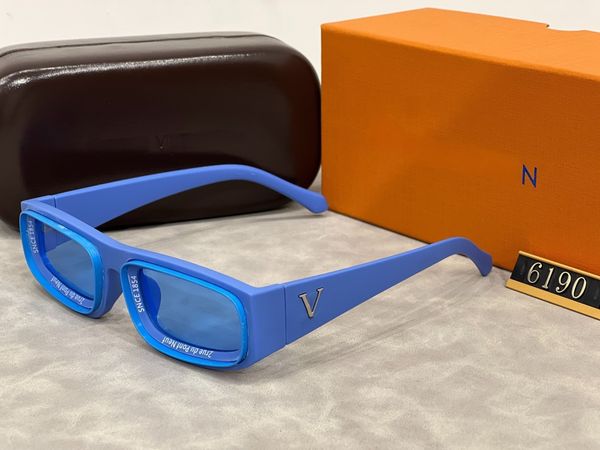 2024 Neue Modedesigner Herren Low Square Marke Liebe Gelbe Katzenauge Ovale Sonnenbrille Kunststoffrahmen 8 Farben Party Hip