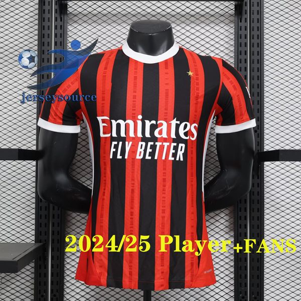 3xl 4xl 24/25 Maglia Milan Giroud Rafa Leao Pulisic 4th Soccer Jersey Kit Kit 2024 2025 Home Away Football Рубашки Calcio Maillot Tomori Theo Pleasures Четвертый AC