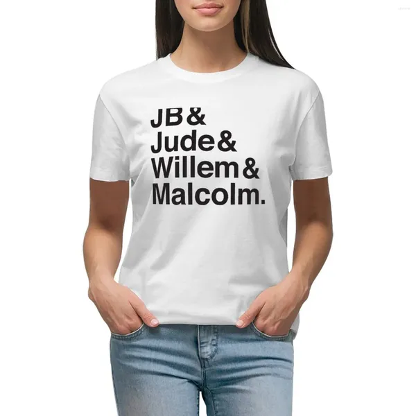 Polos femininos JB Jude Willem Malcolm T-shirt Manga curta Caixa de anime Roupas de tamanho grande camisetas brancas para mulheres