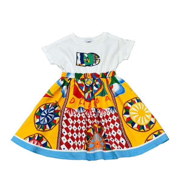 Girl Dress Design Design Wear Drawing Girl Dresses per feste di compleanno Fiorare Ceremonia per bambini Abiti da cerimonia 90-150 cm