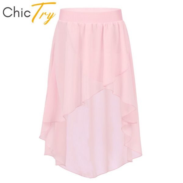 Abbigliamento da palcoscenico per bambini adolescenti elastici elastico Balletto alto-lacello Tutu Chiffon Skirt Children Girls Girls Latin Jazz Lyrical Dance Costumi 215J