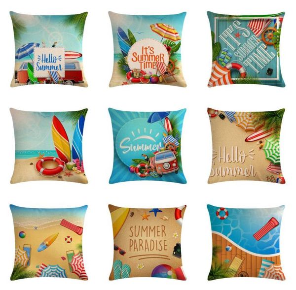 Cuscinetto cuscinetto Summer Sun Beach abbraccio Cover Cushion Cover Cover di divano letto per la casa decorazione 45x45cm7267600