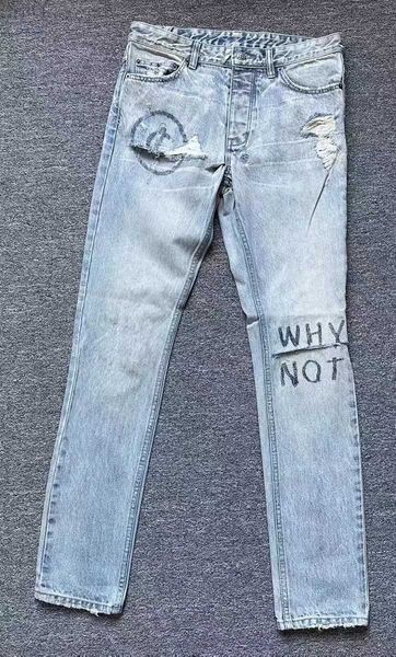 Jeans maschile moda nuovo designer ksubi jeans per pantaloni da uomo jean viola maschi di alta fine design dritto design retro rip jeen byin vernicia