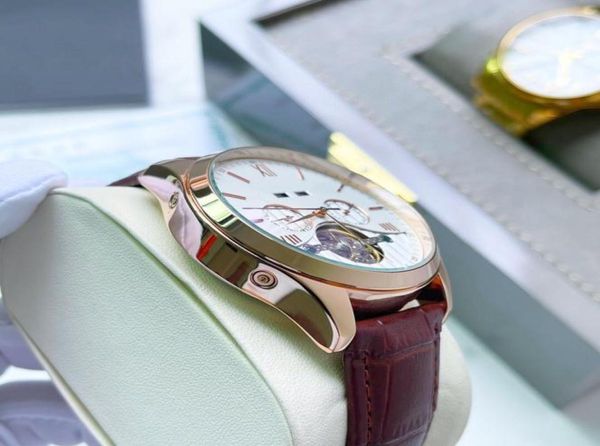 Дизайн кожаные часы Автоматические механические движения мужские наручные часы сплавные часы с хронграфами роскошные наручные часы BD0711 Item1747250