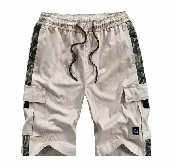 Shorts cargo da uomo combattimento più capris di grandi dimensioni 4xl 5xl 6xl 7xl Man arietto lunghe verde baggy short maschio scuro 240422