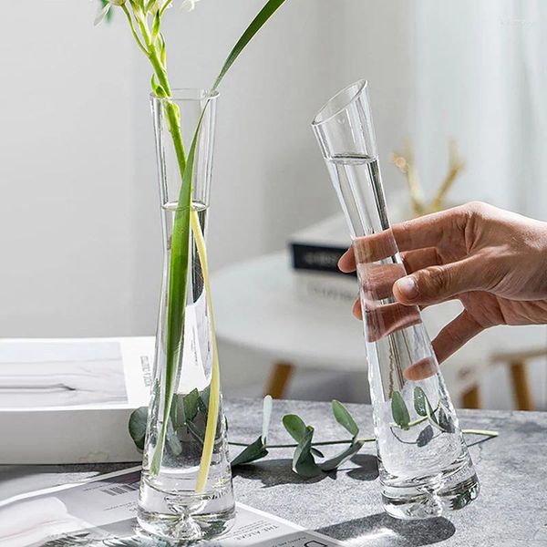 Вазы прозрачные стеклянные вазы гидропонные растения и цветы