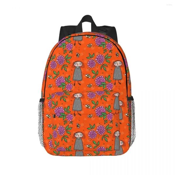 Backpack Brave Ladies Rose Garden 2 meninos meninos bookbag desenho animado infantil sacos escolares Bag da mochila