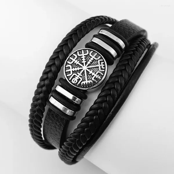 Bangle Trend Nordic Rune Viking Compass Charme Moda Masculino Hip Hop Punk Acessórios para Jóias Presente Wholessa