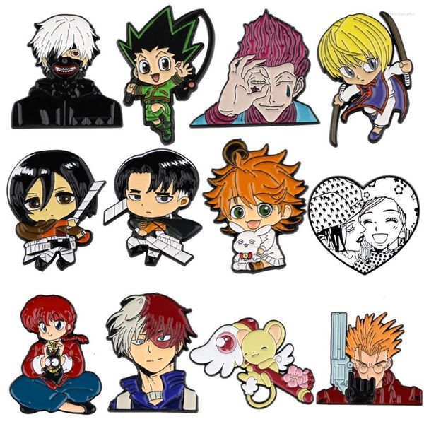 Broches PF1423 Crachado de anime japonês Brilhas de mangá fofo Broche de pinos de mangá para roupas Pins de lapela de joias Acessórios de mochila Presentes de Natal