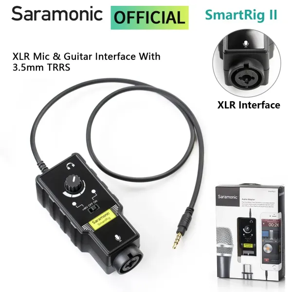 Zubehör Saramonische Smartrig II Professionelle Micguitar -Audio -Schnittstelle Vorverstärker Audioadaptermixer für iPhone iPad Android -Geräte