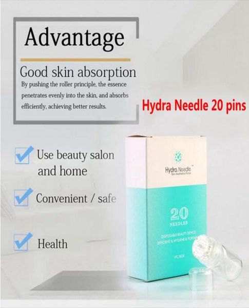 Applicatore sierico Hydra Needle 20 Pins Hydra Roller 64 Pins Bottle Micro El Mesotherapy Gold Ago Sistema di touch fine Derma Stamp7521282