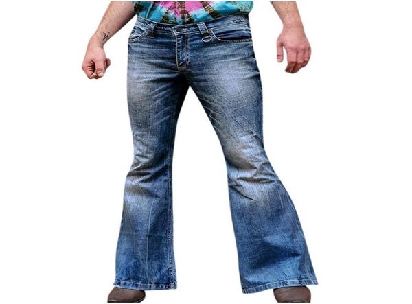 Новые мужские брюки с большими расклешенными джинсами.