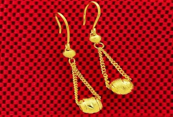 Dangle Kronleuchter Lucky Perlen -Drop -Ohrringe für Frauen 24K Gold plattiert trendy baumelnde Brauthochhaken Juwely9496024