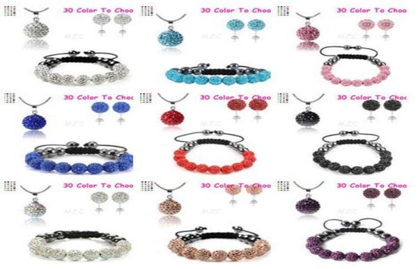 5pcslot 10mm Kristallton Neuankömmlinge Disco Perlen -Strass -Set Armband Halskettenstollen Ohrringe Schmuckset 4566380