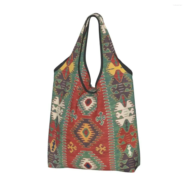 Bolsas de armazenamento de armazenamento boêmio estilo persa Kilim compra de compras de compras de compras de compras de compras de compras de ombro portátil