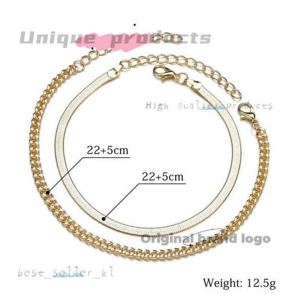 Designer Anklets Fashion Bohemian Gold Snake Link Link Gold Catena di alta qualità Bracciale alla caviglia di lusso da donna Accessori per gioielli estivi 276 276