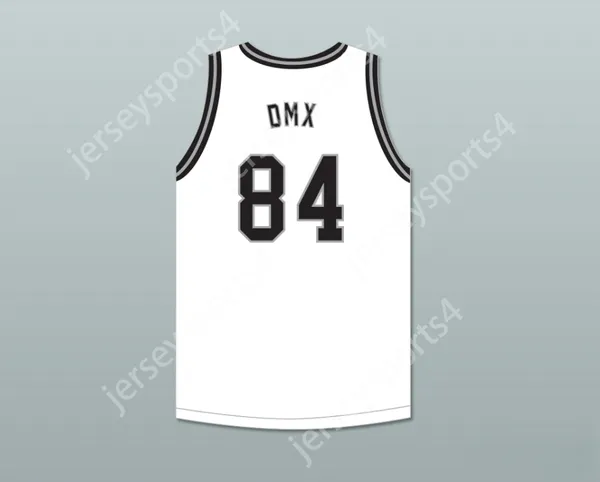 Пользовательская молодежь/дети DMX 84 Rough Ryders White Basketball Jersey 6 Top Shinked S-6xl