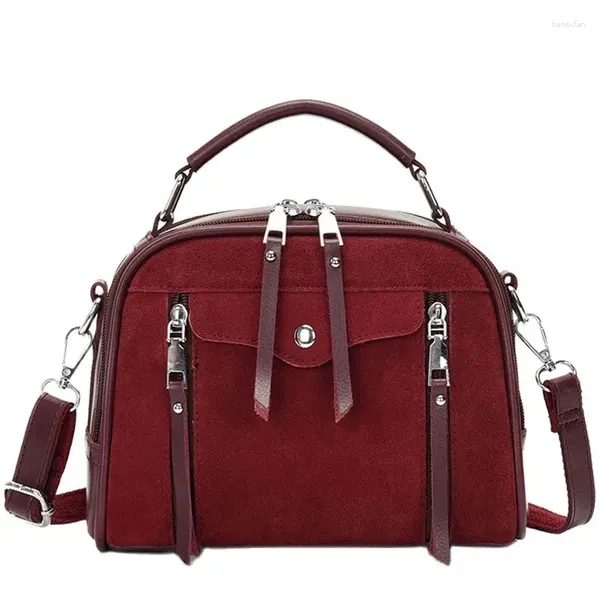 Umhängetaschen gefrostete Lederhandtasche Vintage Crossbody für Frauen 2024 Luxusdesigner hochwertiger Einkaufstasche