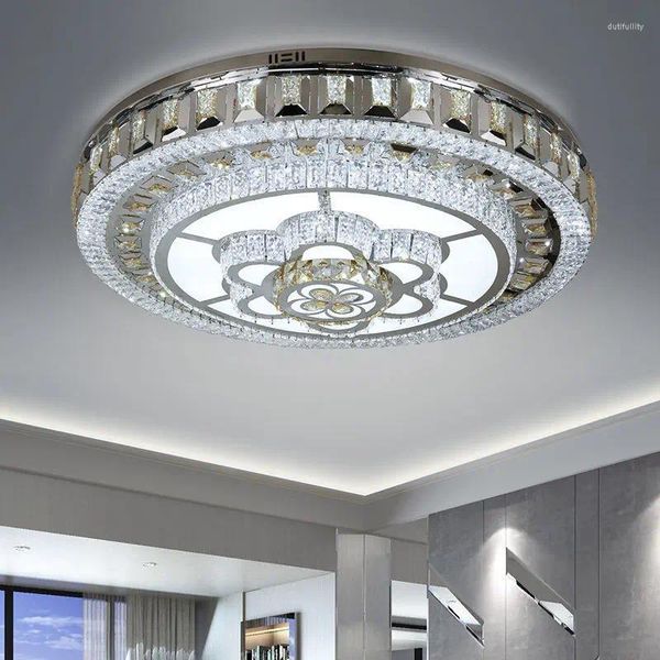 Luci a soffitto Lampada di cristallo di alta qualità Atmosferico Round LED Hall El Living Room lampadario