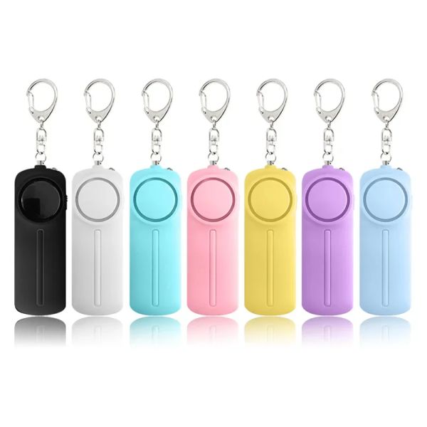 2024 130 dB di allarme personale sicuro sound di emergenza di autodifesa di allarme di sicurezza per allarme di keychain LED LED LED LED LED Alarm