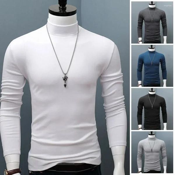 Herrenanzüge A3631 Winter warme Männer verspottet Hals grundlegend einfache T-Shirt Bluse Pullover Langarm Top männliche Outwear Slim Fit Stretch Mode