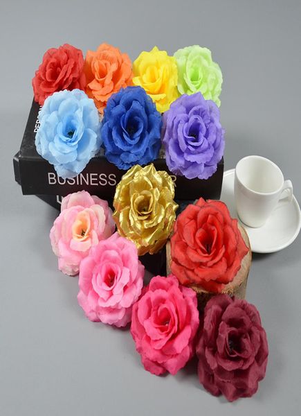 100pcs 8cm Silk Rose Artificial Flower Heads para Wedding Wall Arch Bouquet Party Decoration Flowers Decorações de casamento de seda 2497824