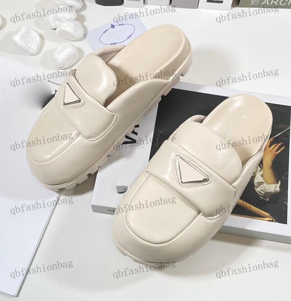 Designer sandálias femininas baotou pão chinelos lisos lisos de couro coloração sólida super suave plataforma feminina sapatos ao ar livre