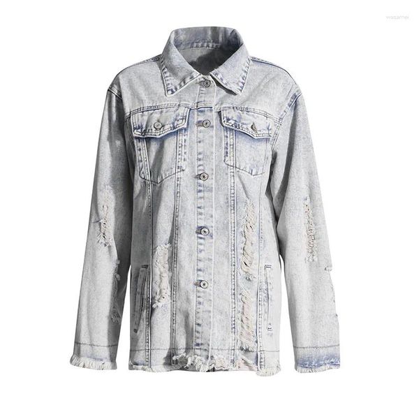 Jackets femininos Superaen vintage lavado Spring de jeans solta 2024 Casaco de design