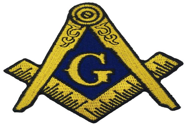 Patch di logo massonico ricamato Abbigliamento Ironon Mason Lodge Emblema Mason G Square Compass Patch Cucire su qualsiasi abbigliamento4418279