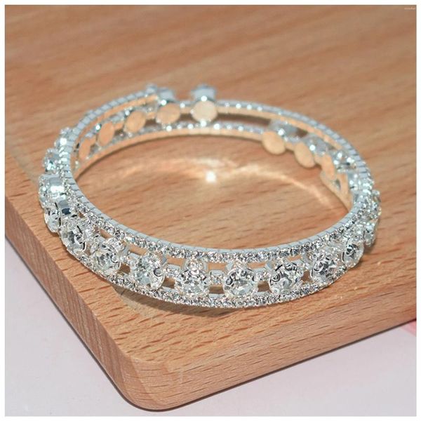 Braccialetto di strass di ferrolloy bracciale non facile da deformare l'arredamento di lunga durata per lo spettacolo di feste di compleanno di compleanno