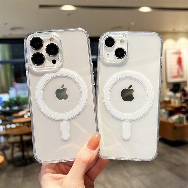 ZK50 Применимо Apple 15 Phone Case TPU+ПК магнитный iPhone14promax Прозрачная жесткая корпус мягкая сторона 13