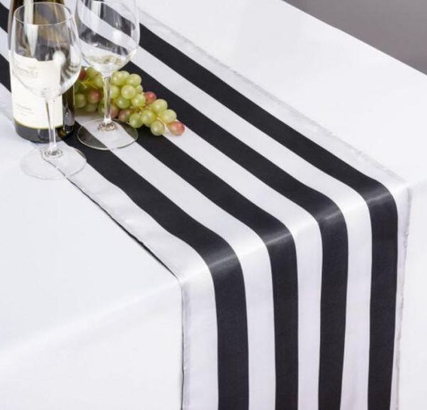 Tovaglioli da tavolo in raso bianco e nero per la decorazione della tavola El Reception per feste di nozze2875665