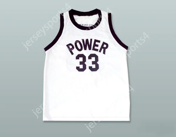 Özel Nay Mens Gençlik/Kids Lew Alcindor Jr 33 Power Memorial Academy Beyaz Basketbol Forması Üst Dikişli S-6XL