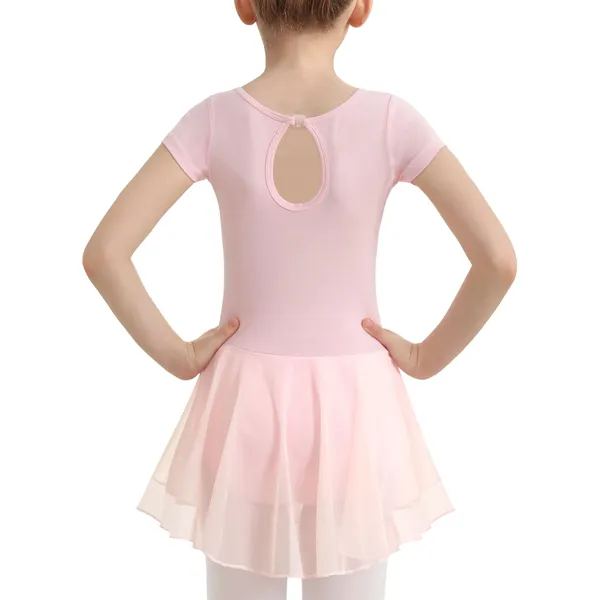 Stage Wear Girls Ballet Leotards para Dance Hollow Back Back Skirted Dress Danist dance (Criança/garotinha/menina grande)