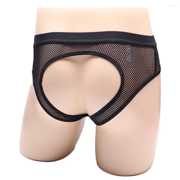 Underpants Open Bujockstrap Men Fishnet Mutandine Mesh Vedi attraverso la busta senza piede di biancheria intima senza schienale a filo netto in pizzo perizoma g-corning