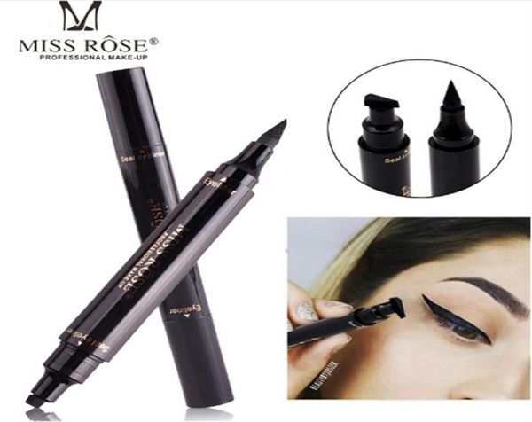 Novo Miss Rose Eyeliner líquido make up lápis impermeável preto selos de maquiagem dupla dupla lápis321t9617554