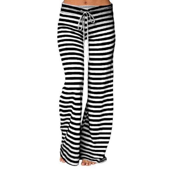 Calças de ioga de perna larga de faixa larga Mulheres de calça solta longa para dança de ioga S m l xl xxl 3xl algodão macio Home 2344