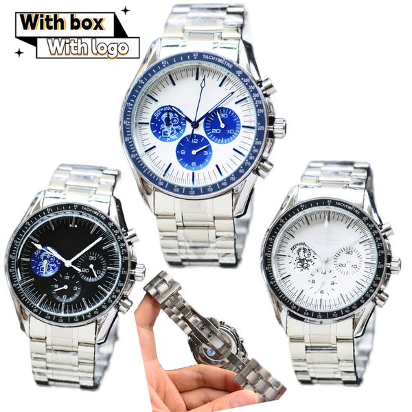 Designer Luxury Watch Watches Versão original de alta qualidade, Relógio mecânico totalmente automático masculino Faixa de aço impermeabilizando um espaço de espaço externo dominante