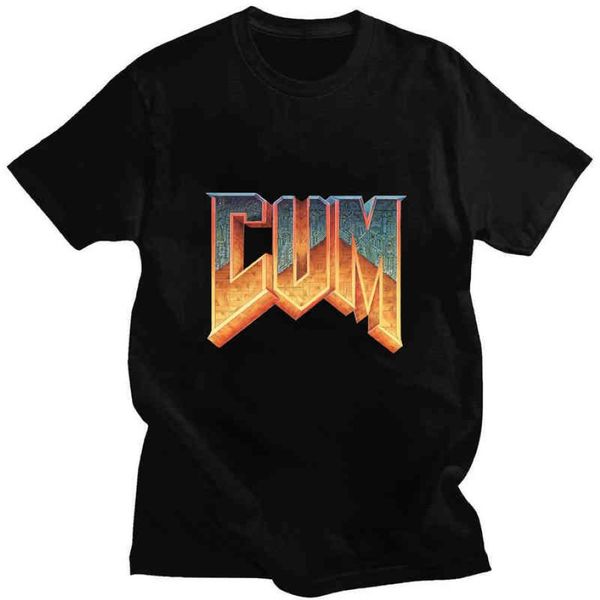 Doom cum tshirts mass de verão moda de manga curta casual camisetas grandes tops de camiseta gráfica vintage masculino de algodão camisetas G1222 2208