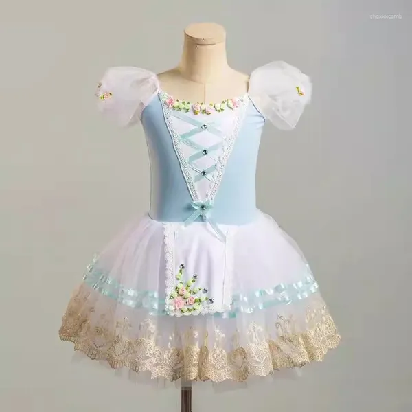 Bühne tragen blaue professionelle Ballett Tutu Kleid Pink Gisele Fluffy Rock Erwachsene Kinder Blume Kostüme Mädchen Lotard Ballerina