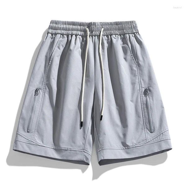 Shorts masculinos de tamanho grande masculino casual calça de rua de verão de longa linha de tração correndo homens nylon esporte curto