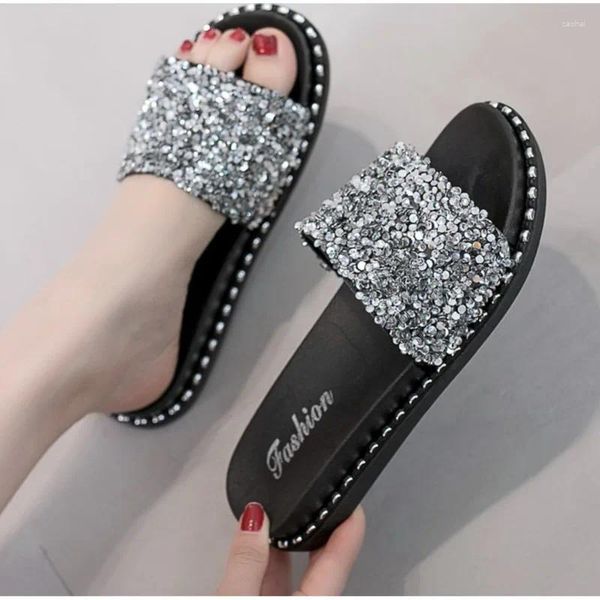 Slippers Women Women Summer Fashion Sandals Casual Use Bottom Flip Shops Flips Flops Sparkle Q176