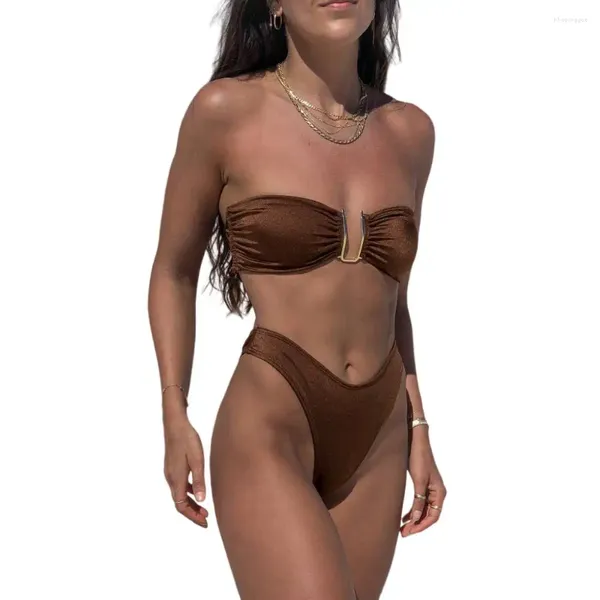 Costumi da bagno femminile a forma di cikini-u set di bikini di ferro sexy Summer Beach Summer 2 pezzi Fashion 2024