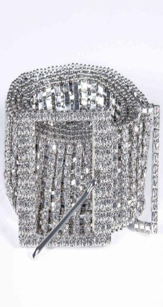 Cintura di strass di alta qualità hitie per femmina femmina femmina di lussuoso cristallo argento diamante a catena cintura di nozze con fibbia in metallo Q0627626897
