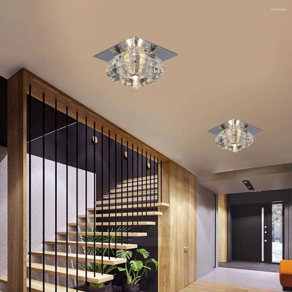 Luci a soffitto Bymaocar 20w 110 V Silver LED moderno LED moderno incorporato G4 Crystal Crystal Cryndalier a sospensione Decorazione per la casa Apparecchiatura