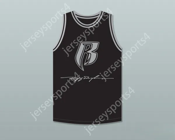 Пользовательская молодежь/дети DMX 84 Rough Ryders Black Basketball Jersey 2 сшита S-6xl