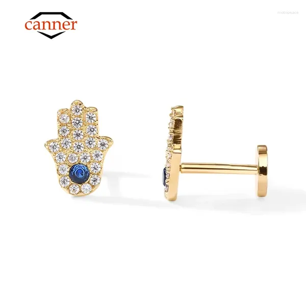 Brincos de garanhão Canner Fashion 925 Placamento de ouro de prata esterlina para mulheres de zircão Cz Piercing Cartilagem Brincho jóias Pendientes