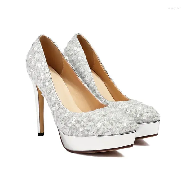 Scarpe eleganti donne pompe per la moda paillettes brillanti sexy personalità con tacco alto poco profondo di punta di punta del ballo da ballo singolo