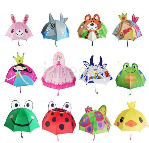 13 Stile schöne Cartoon Design Regenschirm für Kinder Hochwertige 3D Optionale Funktion Dach Licht für Regen Sonne 47cm8k D1264022973